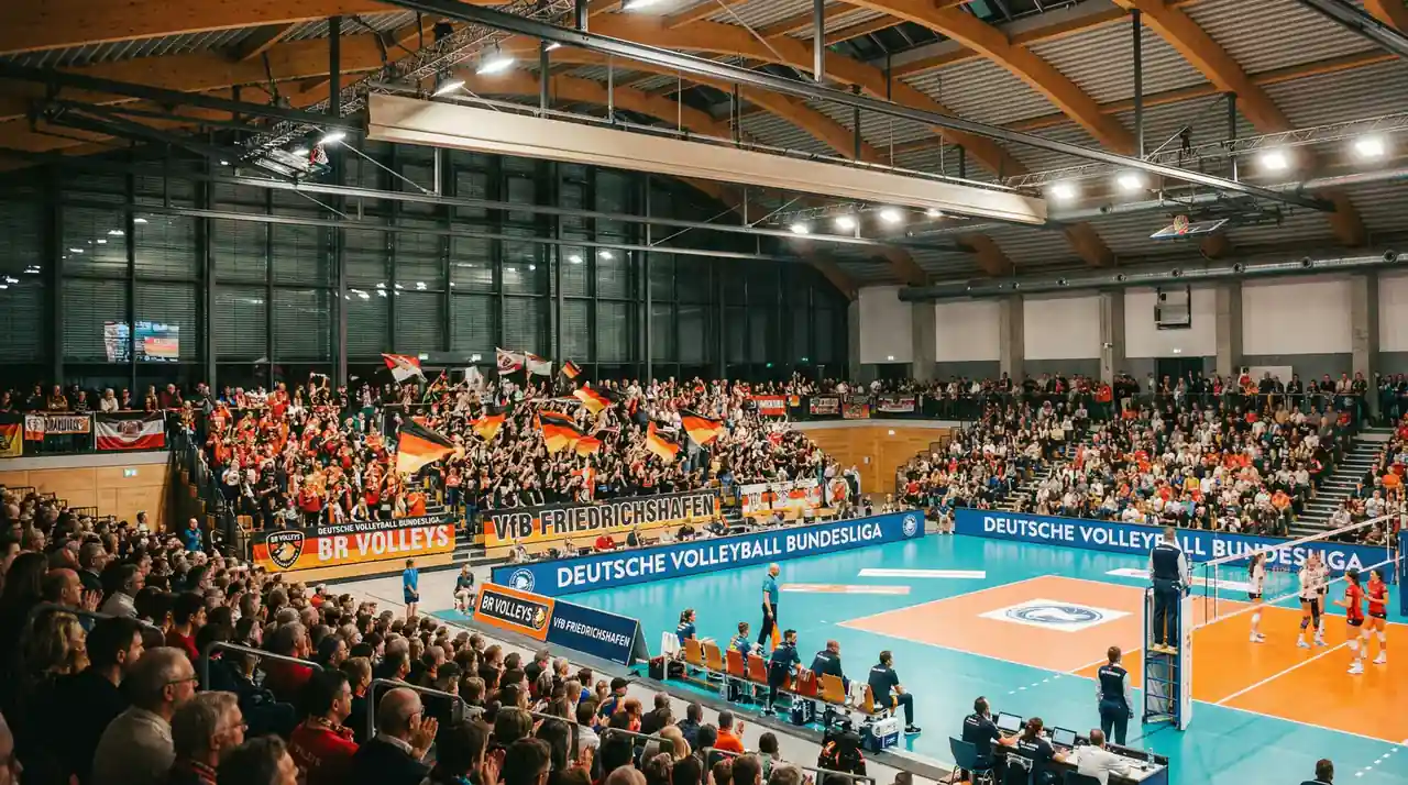 Volleyball Bundesliga Spieltag in einer vollen Halle